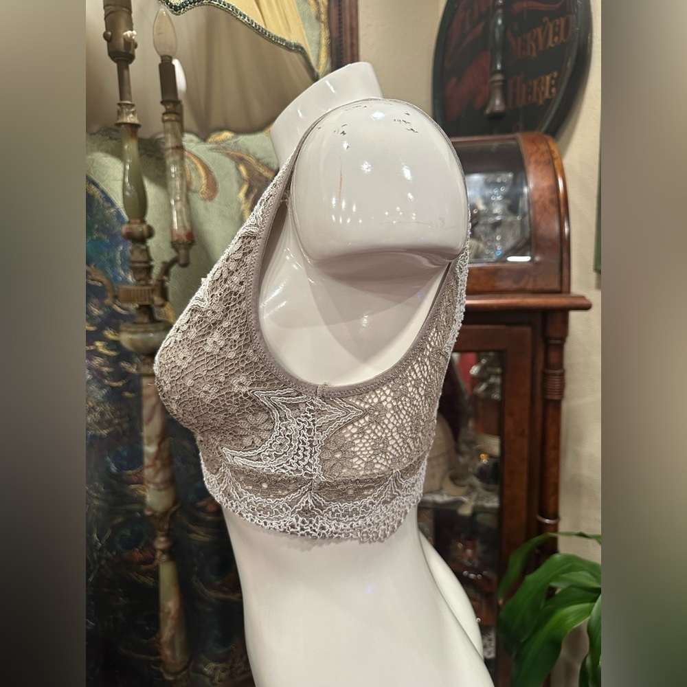Victoria's Secret Boho Lace Longline Bralette Taupe Bra Small - Picture 5 of 10
